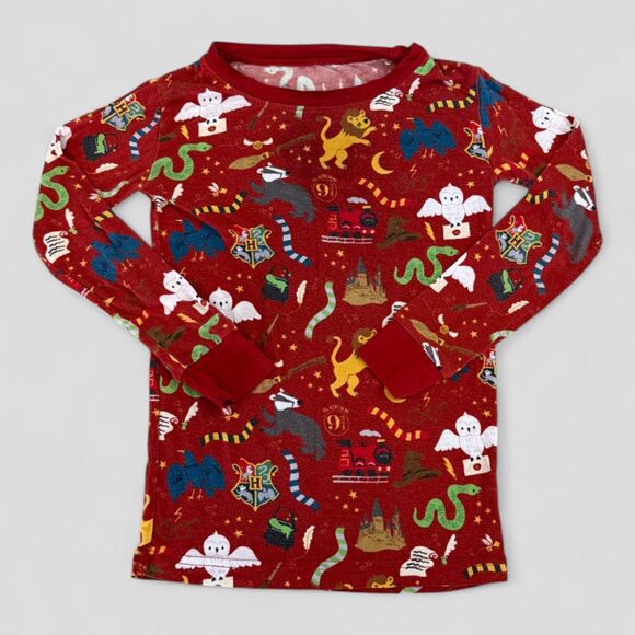 Little Sleepies Red Harry Potter Hogwarts Two Piece Bamboo Pajamas Set Size 4T - Picture 2 of 11